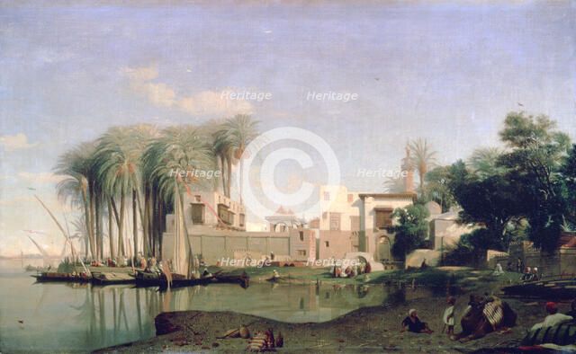 'Beni Suef on the Nile', 19th century. Artist: Prosper Georges Antoine Marilhat