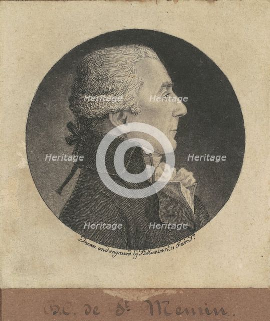 Bénigne-Charles Févret de Saint-Mémin, 1796. Creator: Charles Balthazar Julien Févret de Saint-Mémin.