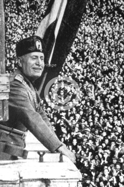 Benito Mussolini (1883-1945), Italian fascist dictator. Artist: Unknown