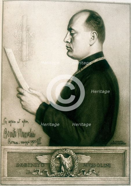 Benito Mussolini, 1925. Artist: Unknown