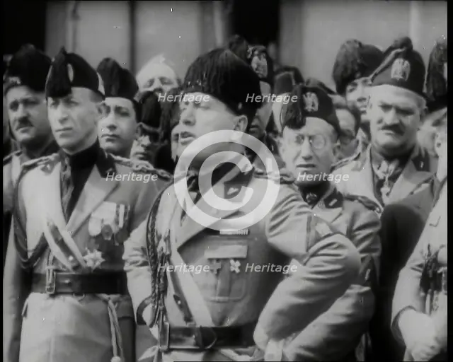 Benito Mussolini, the Italian Leader, Making a Speech and Standing With His Hands on His..., 1939. Creator: British Pathe Ltd.