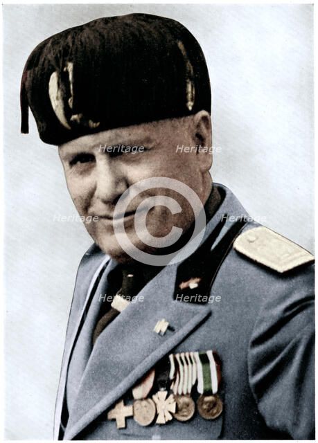 Benito Mussolini, Italian fascist dictator, 20th century.  Artists: Mussolini, Unknown.