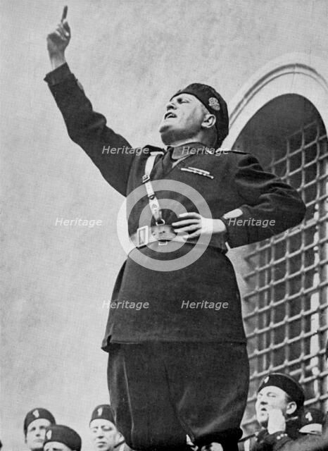 Benito Mussolini, Italian fascist dictator, c1930s. Artist: Unknown