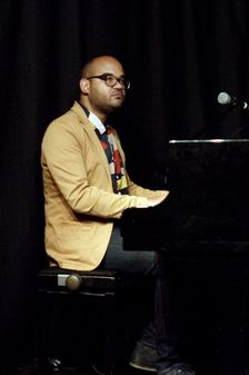 Benjamin Burrell, Carmen Souza's Silver Messengers, Verdict Jazz Club, Brighton East Sussex, 2019. Creator: Brian O'Connor