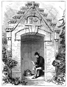 Benjamin Disraeli (1804-1881) reading letters in the porch of Hughenden Lodge, 19th century
