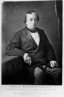 Benjamin Disraeli, 1st Earl of Beaconsfield (1804-1881), British Conservative statesman, 1878. Artist: Cornelius Jabez Hughes
