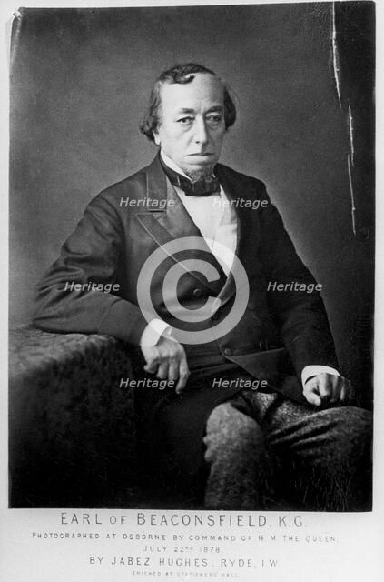 Benjamin Disraeli, 1st Earl of Beaconsfield (1804-1881), British Conservative statesman, 1878. Artist: Cornelius Jabez Hughes