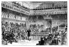 Benjamin Disraeli introducing his reform bill in the House of Commons, c1867
