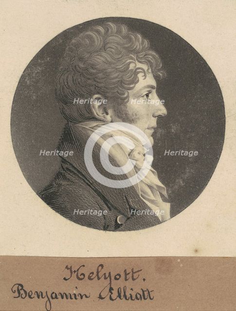 Benjamin Elliott, 1809. Creator: Charles Balthazar Julien Févret de Saint-Mémin.