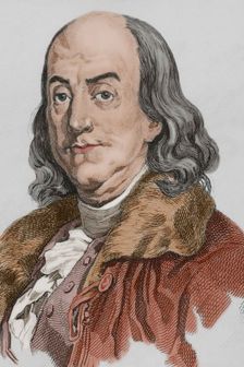 Benjamin Franklin, (1706-1790), American scientist, inventor and politician, 1837, (1850). Creator: Augustin François Lemaitre