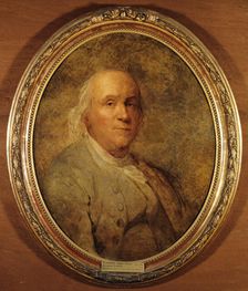 Benjamin Franklin (1706-1790), c.1778. Creators: Joseph Siffred Duplessis, Jean-Baptiste Greuze