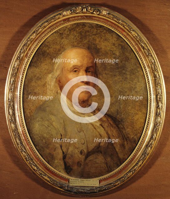 Benjamin Franklin (1706-1790), c.1778. Creators: Joseph Siffred Duplessis, Jean-Baptiste Greuze.