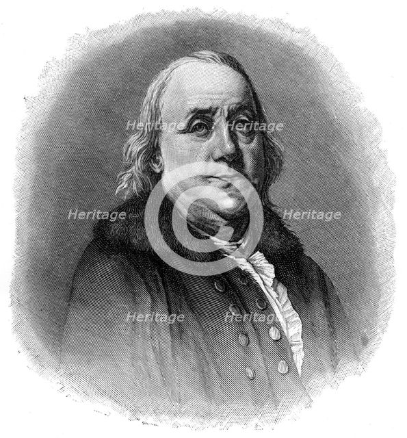 Benjamin Franklin, 18th century American scientist, inventor and statesman, (1901). Artist: Unknown