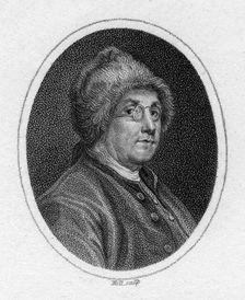 Benjamin Franklin, 18th century American scientist, inventor and politician, c1819. Artist: Holl