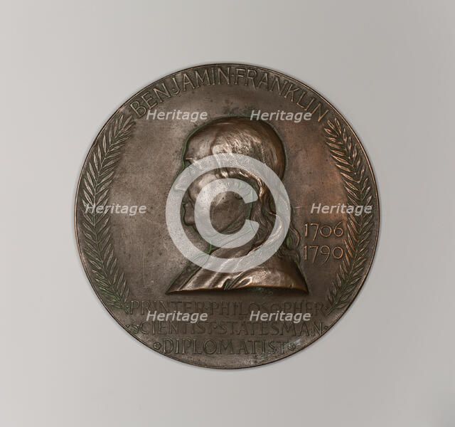 Benjamin Franklin Commemorative Medal, 1906. Creator: Louis Saint-Gaudens.