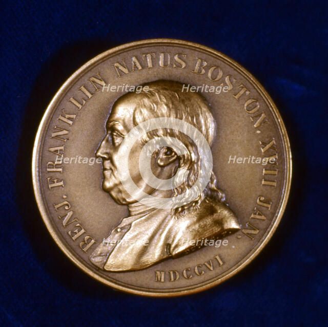 Benjamin Franklin, American scientist, inventor and statesman, 1806 Artist: Unknown