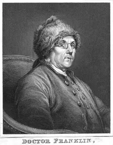 Benjamin Franklin, American scientist, inventor and statesman, late 18th century Creator: Unknown