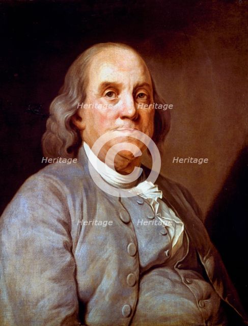 Benjamin Franklin, American statesman, printer and scientist, 1778. Artist: Unknown