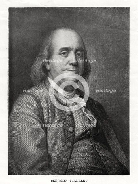 Benjamin Franklin, American statesman, printer and scientist, 20th century. Artist: Unknown