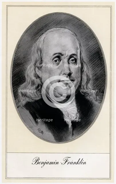 Benjamin Franklin, political figure and statesmen of the United States, (early 20th century). Artist: Gordon Ross