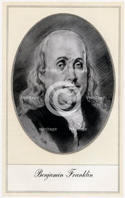 Benjamin Franklin, political figure and statesmen of the United States, (early 20th century). Artist: Gordon Ross