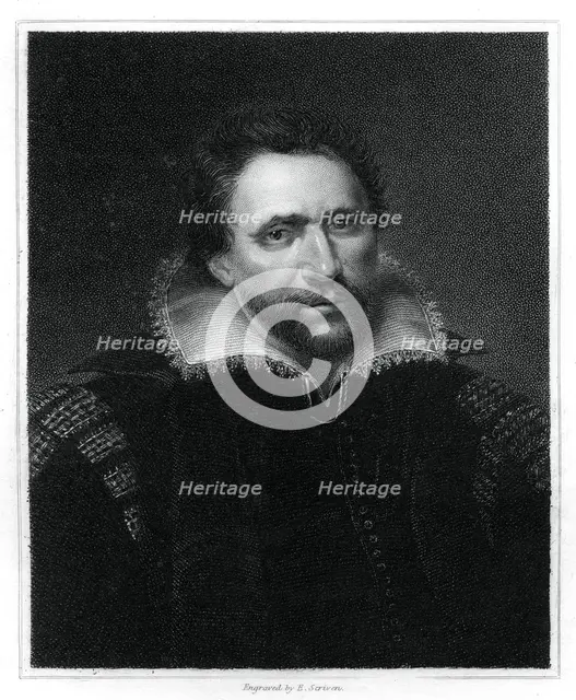 Benjamin Jonson, English Renaissance dramatist, poet and actor, (1834).Artist: E Scriven