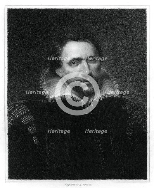 Benjamin Jonson, English Renaissance dramatist, poet and actor, (1834).Artist: E Scriven