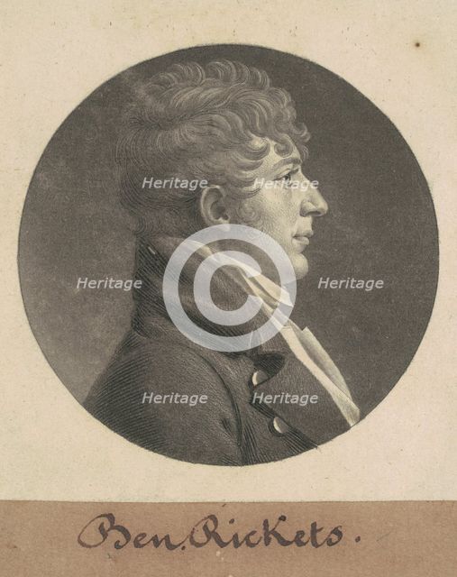 Benjamin Ricketts, 1805. Creator: Charles Balthazar Julien Févret de Saint-Mémin.