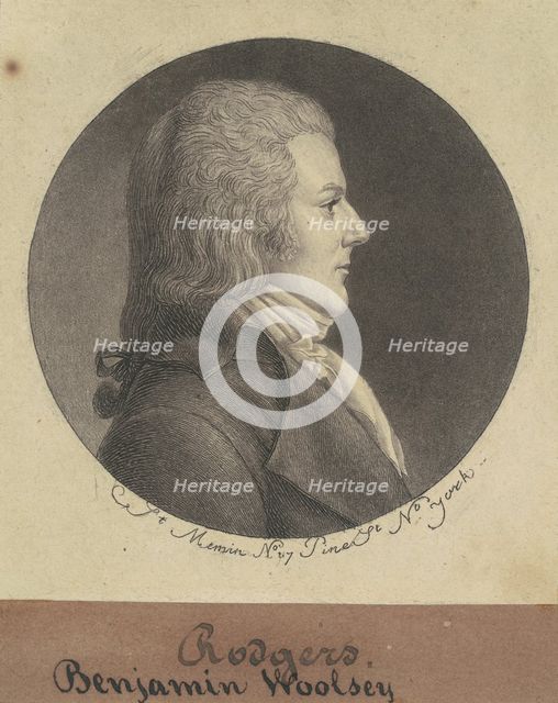 Benjamin Woolsey Rogers, 1796-1797. Creator: Charles Balthazar Julien Févret de Saint-Mémin.