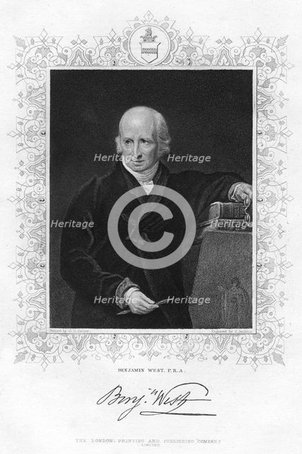 Benjamin West (1738-1820), Anglo-American painter, 19th century.Artist: J Jenkins