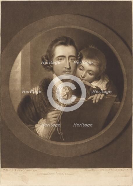 Benjamin West, Esqr R.A. and His Son RI West, 1773. Creator: Valentine Green.