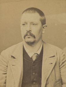 Benoit. Joseph, Alexandre. 33 ans, né le 9/6/61 à Paris XIIIe. Potier d'étain. Anarchiste...., 1894. Creator: Alphonse Bertillon