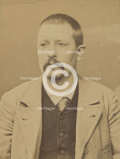Benoit. Joseph, Alexandre. 33 ans, né le 9/6/61 à Paris XIIIe. Potier d'étain. Anarchiste...., 1894. Creator: Alphonse Bertillon.