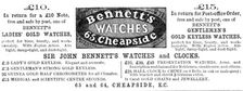 Bennett's Watches, 1883. Creator: Unknown