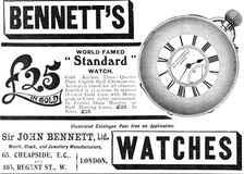 Bennett's world famed "Standard" watch, 1909. Creator: Unknown