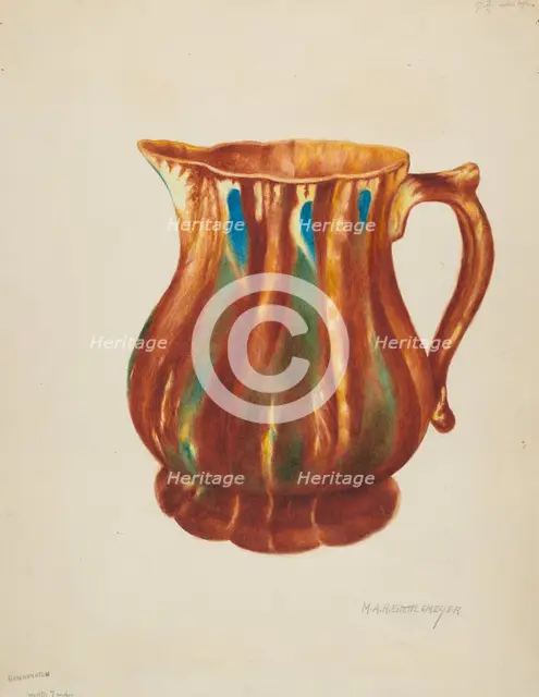 Bennington Pitcher, c. 1936. Creator: Margaret Stottlemeyer.