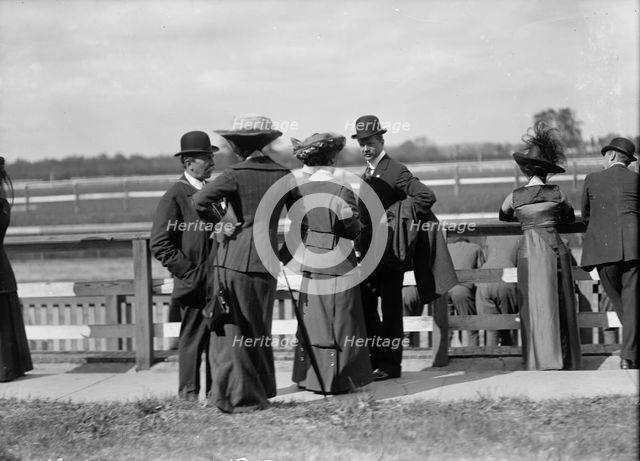Benning Races - August Belmont; Mrs. Donald Cameron; Sec. Meyer., 1912. Creator: Harris & Ewing.