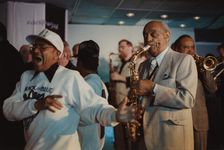 Benny Carter and the Nicholas Brothers, Jazz Inn Party All Star Big Band, Nordwijk, Netherlands,1989 Creator: Brian Foskett