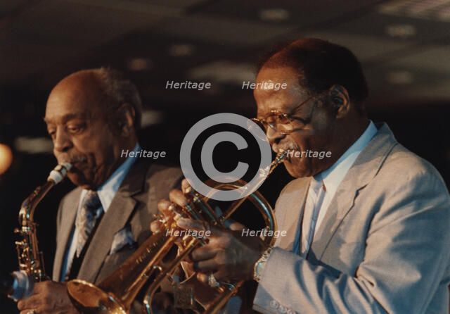 Benny Carter and Clark Terry, The Jazz Inn Party All Star Big Band Nordwijk, Netherlands, 1989. Creator: Brian Foskett.