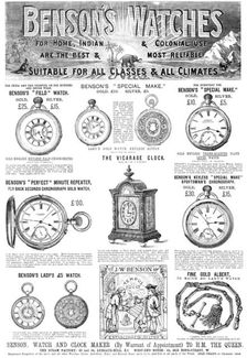 Benson's Watches, 1883. Creator: Unknown