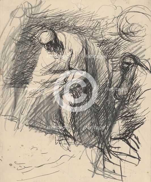 Bent old man, 1940-1944. Creator: Ján Novák.