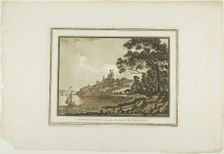 Benton Castle Looking down the Reach to Milford Haven, from Twelve Views in Aquatinta..., 1773-75. Creator: Paul Sandby
