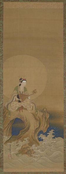 Benten on a rock by the sea, Edo period, (18th century?). Creator: Unknown