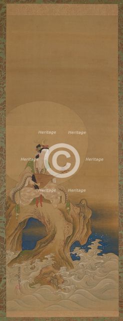 Benten on a rock by the sea, Edo period, (18th century?). Creator: Unknown.