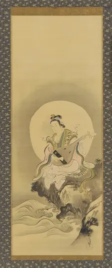 Benten (Sarasvati) seated on a rock, Edo period, mid 17th-early 18th century. Creator: Kanô Yôboku Tsunenobu