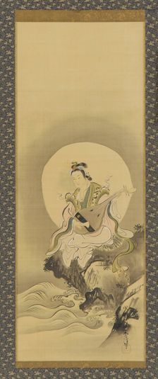 Benten (Sarasvati) seated on a rock, Edo period, mid 17th-early 18th century. Creator: Kanô Yôboku Tsunenobu