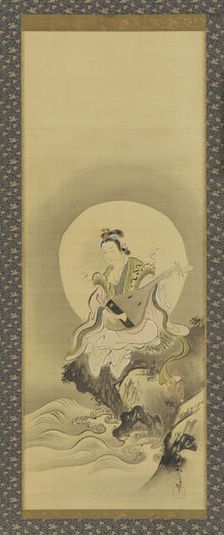 Benten (Sarasvati) seated on a rock, Edo period, mid 17th-early 18th century. Creator: Kanô Yôboku Tsunenobu