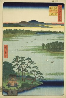 Benten Shrine and Inokashira Pond (Inokashira no ike Benten no yashiro), from the series..., 1856. Creator: Ando Hiroshige