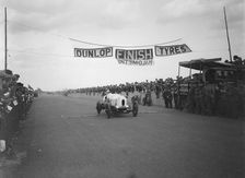 Bentley TT of Frank Clement at the finish of the Southsea Speed Carnival, Hampshire. 1922. Artist: Bill Brunell