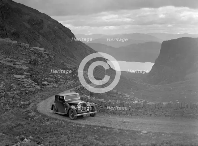 Bentley with Mulliner body of Miss MB Smith competing in the RSAC Scottish Rally, 1936. Artist: Bill Brunell.